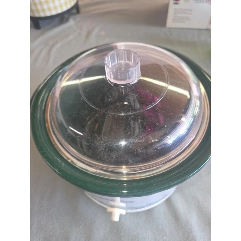 Rival Crock-Pot Stoneware Slow Cooker White Green Ivy Floral Vintage 3.5 Quart